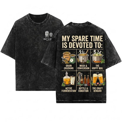 Home Craft Beer Brewing Spare Time Dad Gift Unisex Wash T-Shirt