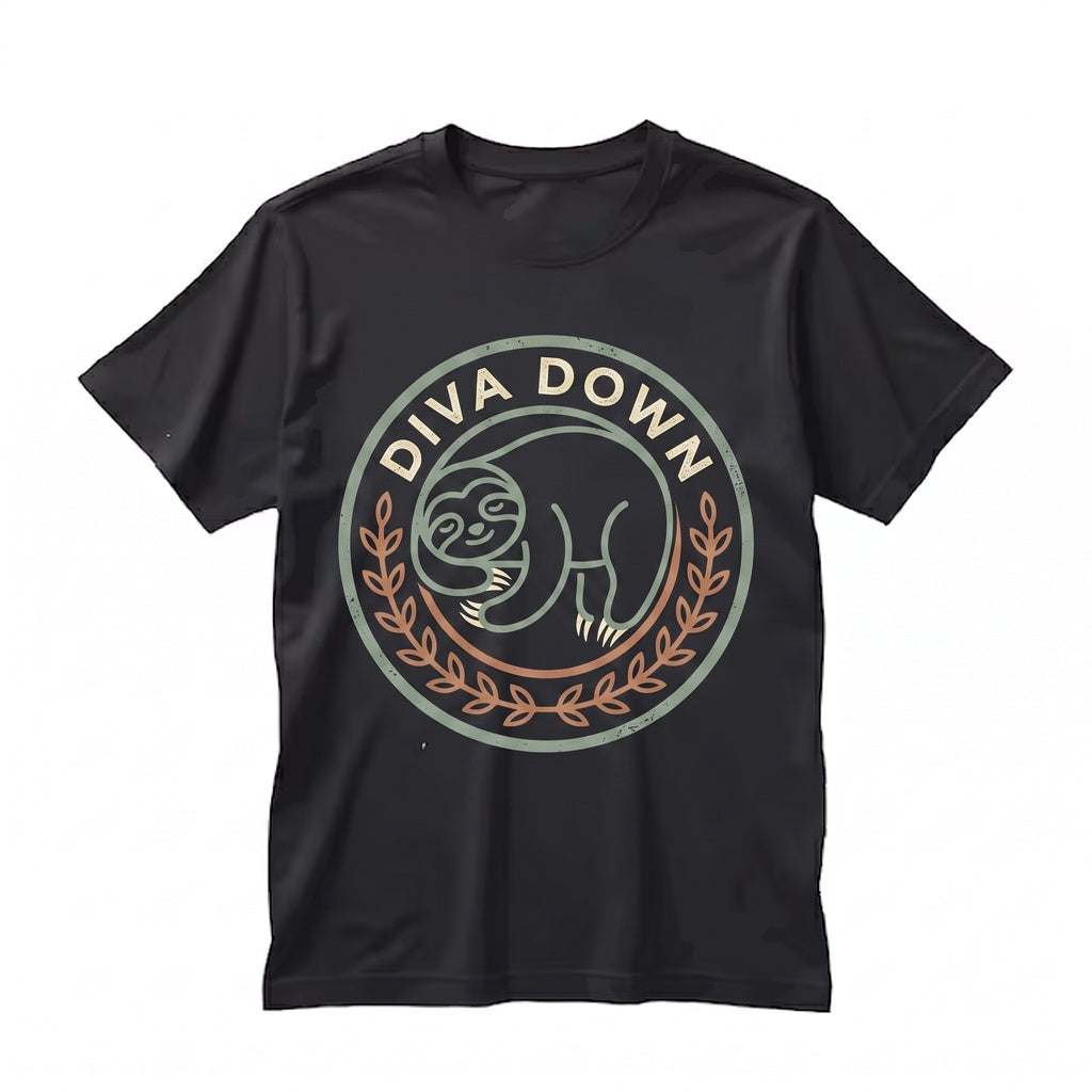 Diva Down Sweatshirt, Funny Penguin Embroidered Crewneck, Chaotic Cute Animal Meme Gift, Unisex TShirt