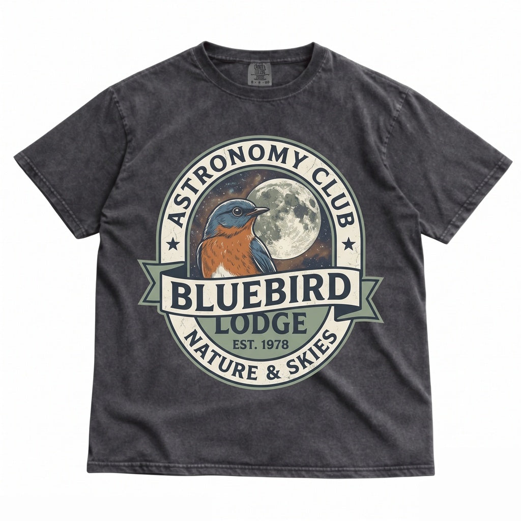 Three Eastern Bluebird Moon Funny 90s Vintage Aesthetic Graphic Retro Parody Gift Unisex TShirt