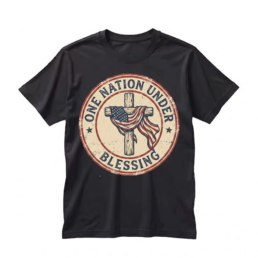 American Flag One Nation Under God Blessing 4th of July Firework USA 250 Years Freedom Patriotic Graphic Unisex TShirt