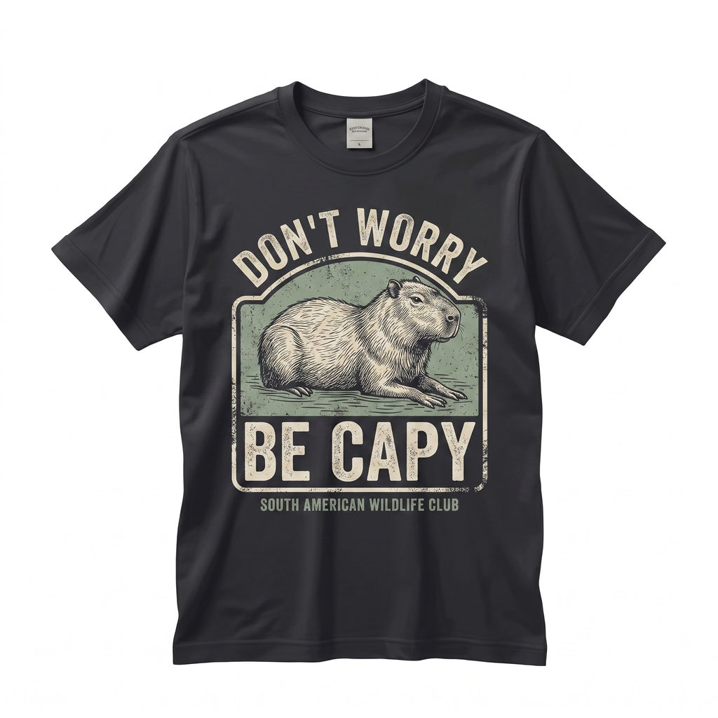 Dont Worry Be Capy Vintage Cute Capybara Lover Gift Funny Rodent Pet Graphic Unisex TShirt