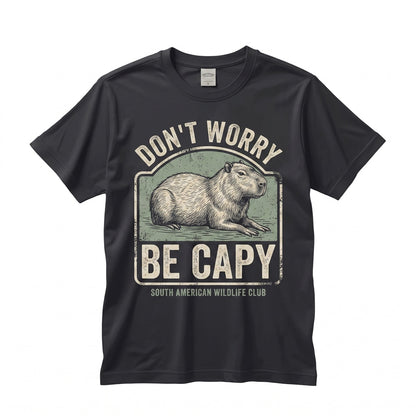 Dont Worry Be Capy Vintage Cute Capybara Lover Gift Funny Rodent Pet Graphic Unisex TShirt