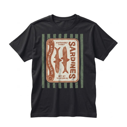 Vintage Sardines Graphic Retro Coastal Ocean Nautical Unisex TShirt
