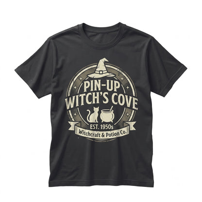 Black Cat Witch Vintage Halloween Gothic Witchcraft Potion Magic Gift Apparel Unisex TShirt