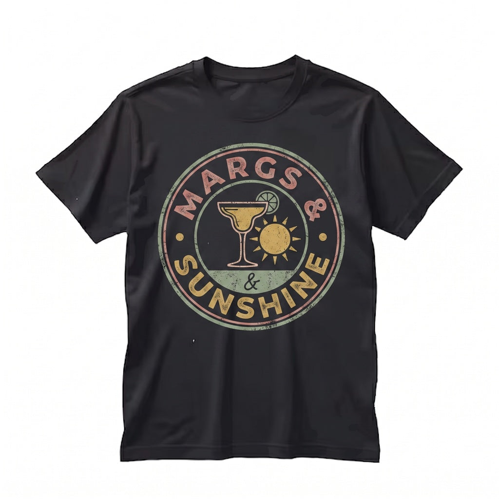 Margaritas and Sunshine Beach Vacation Summer Fun Graphic Apparel Unisex TShirt