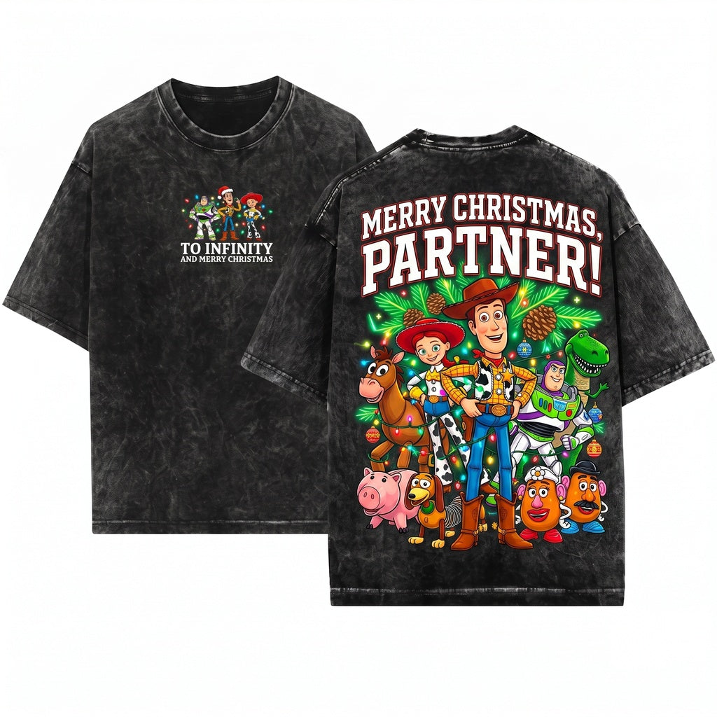 Merry Christmas Toy Story Sweatshirt Holiday Woody Buzz Friends Trip Unisex Wash T-Shirt