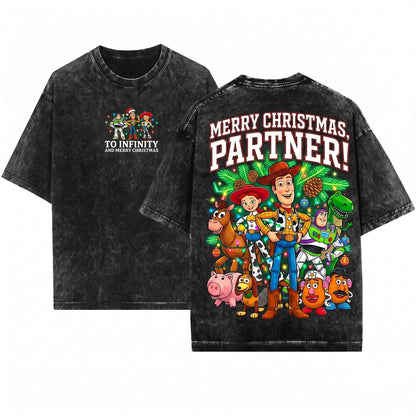Merry Christmas Toy Story Sweatshirt Holiday Woody Buzz Friends Trip Unisex Wash T-Shirt