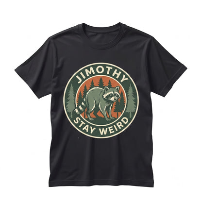 Jimothy Stay Weird Seattle Raccoon Meme Viral Funny Pacific Northwest Wildlife Round King Vintage Unisex TShirt