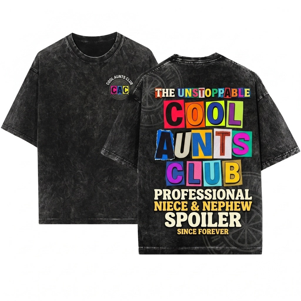 Cool Aunts Club Auntie New Gift Retro Wash T-Shirt