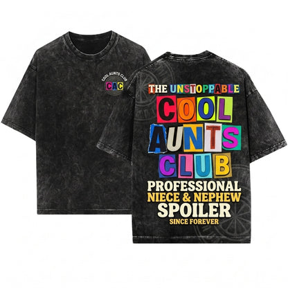 Cool Aunts Club Auntie New Gift Retro Wash T-Shirt