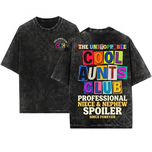 Cool Aunts Club Auntie New Gift Retro Wash T-Shirt