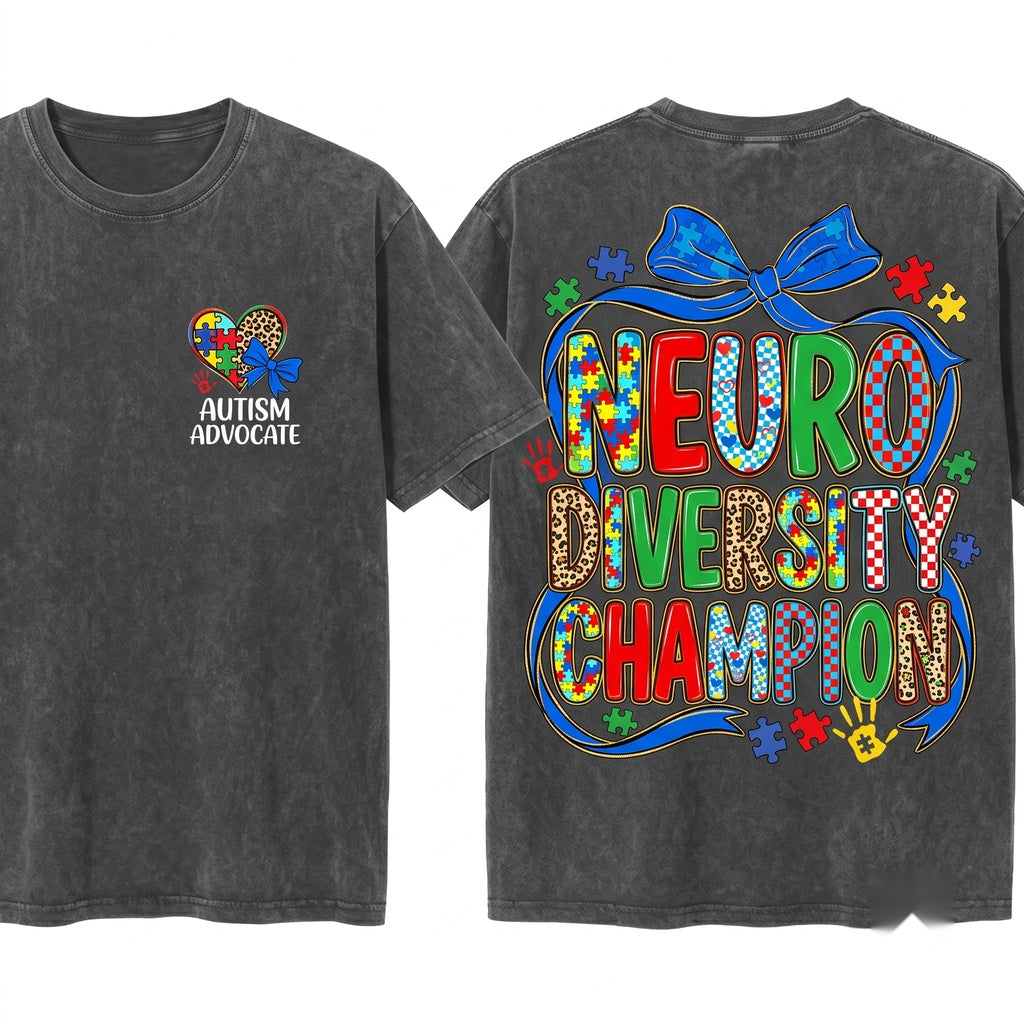 Autism Awareness Teacher Design Puzzle Piece Special Education Gift Sublimation PNG Unisex Wash T-Shirt