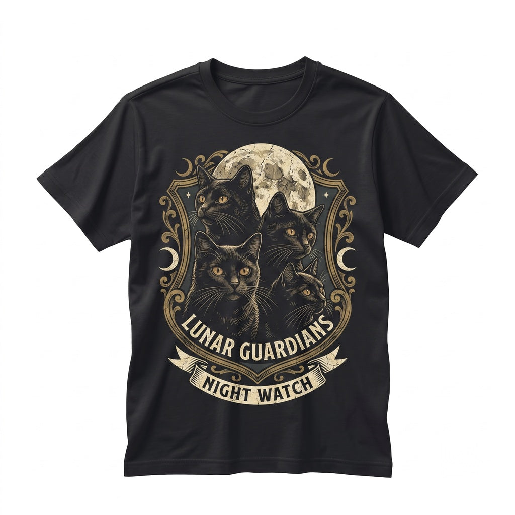 Vintage Black Cat Moon Witchy Gothic Celestial Halloween Lover Gift Unisex TShirt