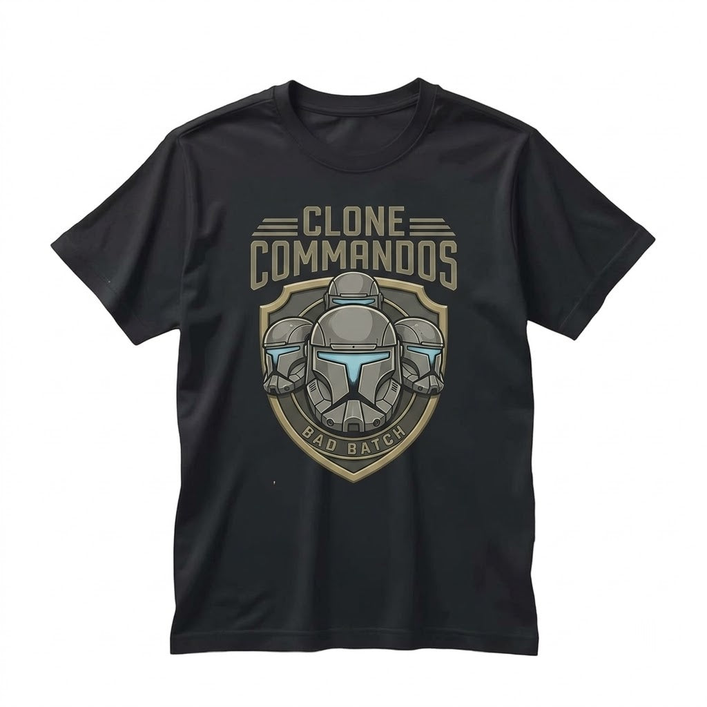 Oversized Bad Batch Trooper Graphic Commando Armor Sci-Fi Fan Theme Park Travel Apparel Unisex TShirt