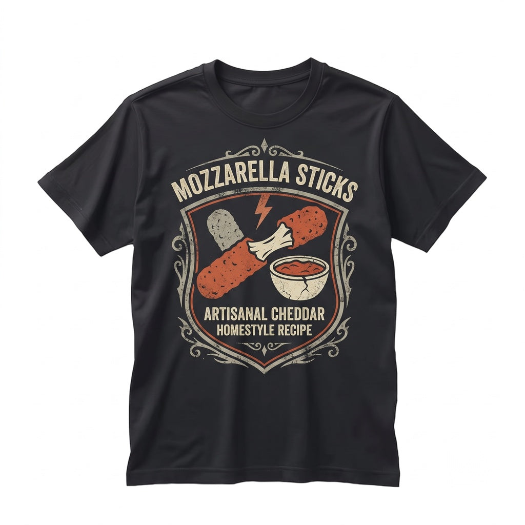 Vintage Mozzarella Sticks Graphic Foodie Gift for Men Women Unisex TShirt