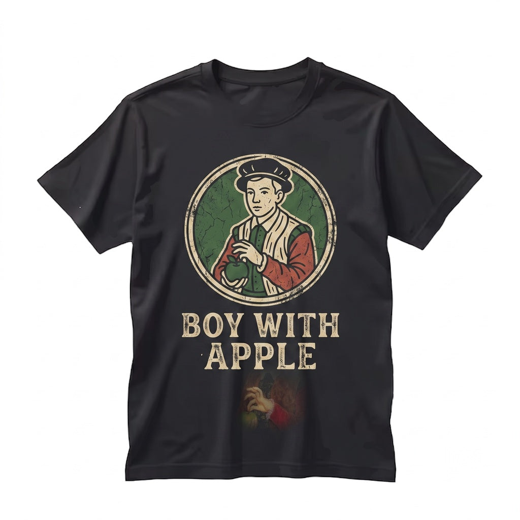 Boy with Apple Renaissance Painting Classic Film Graphic Vintage Cotton Art Apparel Unisex TShirt