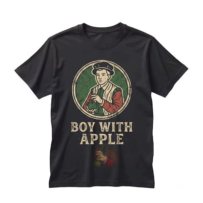 Boy with Apple Renaissance Painting Classic Film Graphic Vintage Cotton Art Apparel Unisex TShirt