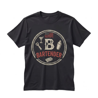 American Flag Cocktail Shaker Bartender Barman Vintage Mixologist Bar Drinking Graphic Gifts Unisex TShirt