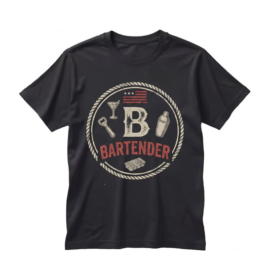 American Flag Cocktail Shaker Bartender Barman Vintage Mixologist Bar Drinking Graphic Gifts Unisex TShirt
