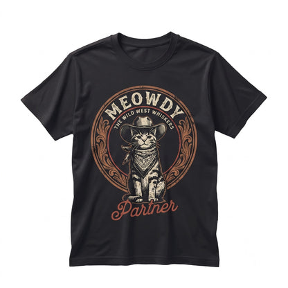 Meowdy Partner Funny Western Cowboy Cat Lover Graphic Gift Unisex TShirt