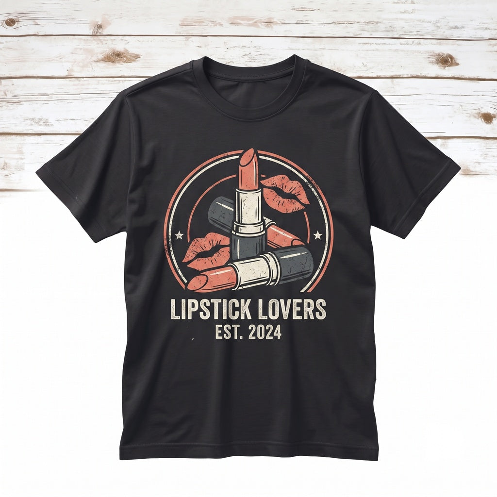 Retro Kissing Red Lips Graphic Top, Vintage Valentines Day Romantic Apparel Unisex TShirt