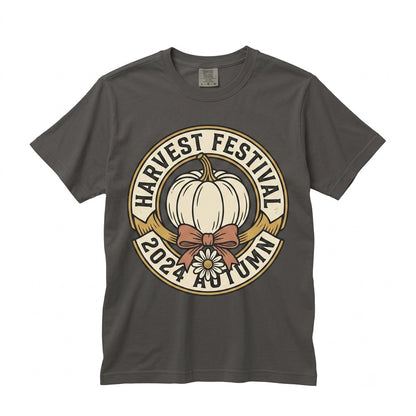 Patchwork Checkered Floral Pumpkin Thanksgiving Fall Harvest Unisex TShirt