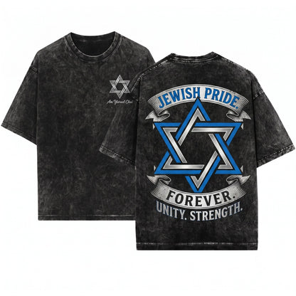 Israeli Flag Star Of David Jewish Heritage Patriotic Pride Gift Apparel Unisex Wash T-Shirt