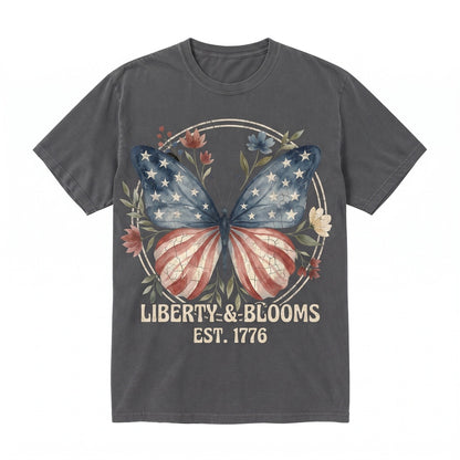 Patriotic Butterfly American Flag 4th of July Independence Day Graphic Unisex TShirt