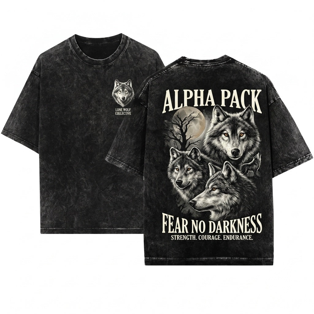 Wolf Vintage 90s Graphic Style Grunge Retro Faded Wild Nature Howling Moon Y2k Gothic 2000s Gift Unisex Wash T-Shirt