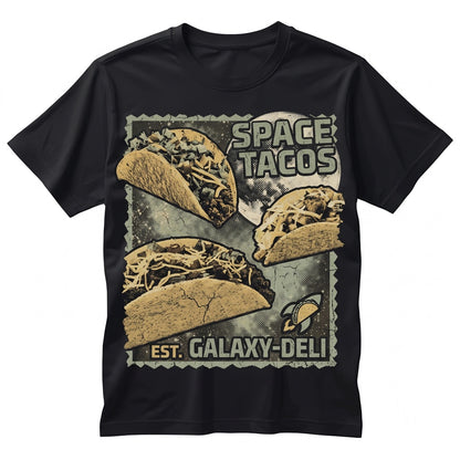 Three Taco Moon Funny Retro Galaxy Celestial Mexican Snack Cosmic Graphic Gift Unisex TShirt