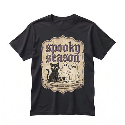 Spooky Halloween Pumpkin Ghost Trick or Treat Ghouls Good Vibes Season Unisex TShirt