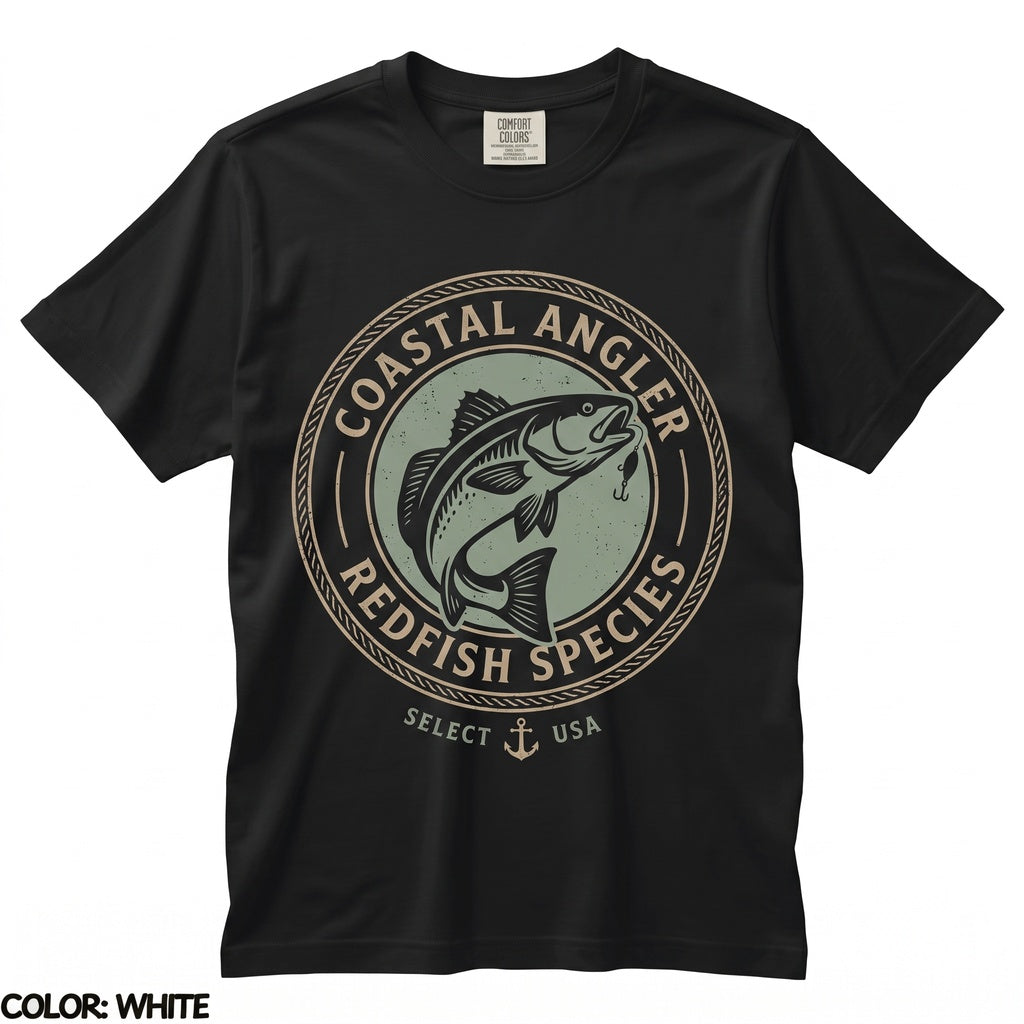 Vintage 90s Redfish Angler Graphic Artistic Saltwater Nature Fisherman Gift Unisex TShirt