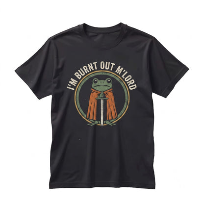 Im Burnt Out MLord Embroidered Frog Knight Heavyweight Graphic Pullover Unisex TShirt