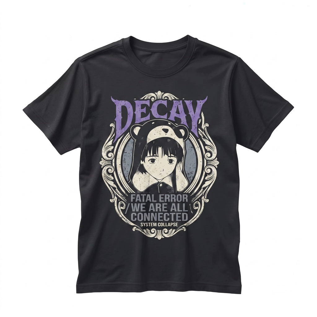 Lain Iwakura Serial Experiments Cyberpunk Japanese Anime Graphic Streetwear Manga Fan Cotton Apparel Unisex TShirt