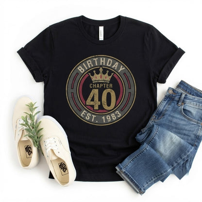 40th Birthday Queen Custom Graphic Apparel Party Celebration Unisex TShirt