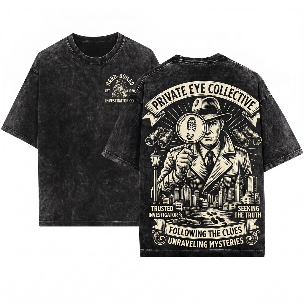 Vintage Detective Mystery Noir Truth Seeker Clue Investigator Gift Unisex Wash T-Shirt