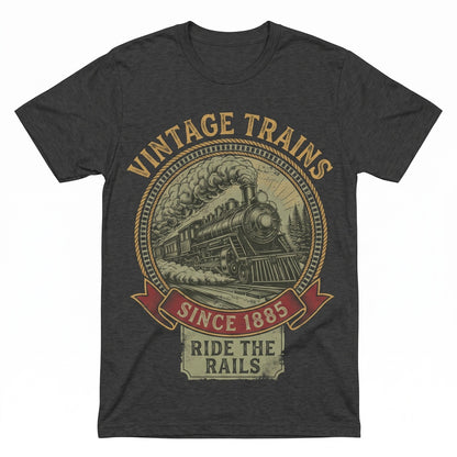 Vintage Steam Engine Locomotive Graphic Americana Retro Railroad Enthusiast Gift Railway Fan Unisex TShirt