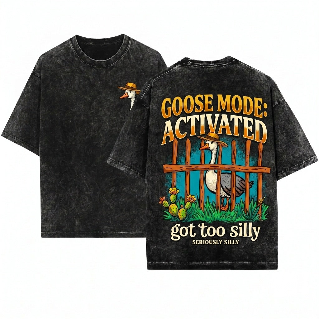 Got Too Silly Goose Funny Vintage Graphic Meme Gift Unisex Wash T-Shirt