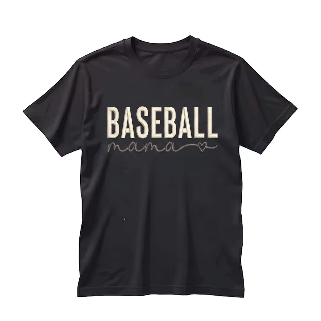 Baseball Mama Embroidered Sports Crewneck Pullover Athletic Women Game Day Apparel Gift Unisex TShirt