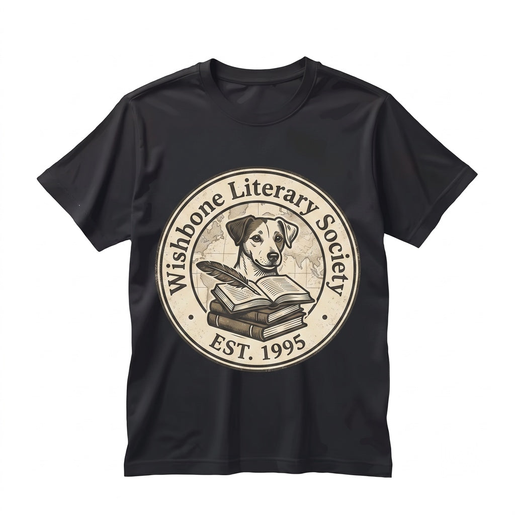Vintage Wishbone Dog Literary Society Book Lover 90s Nostalgia Teacher Gift Unisex TShirt
