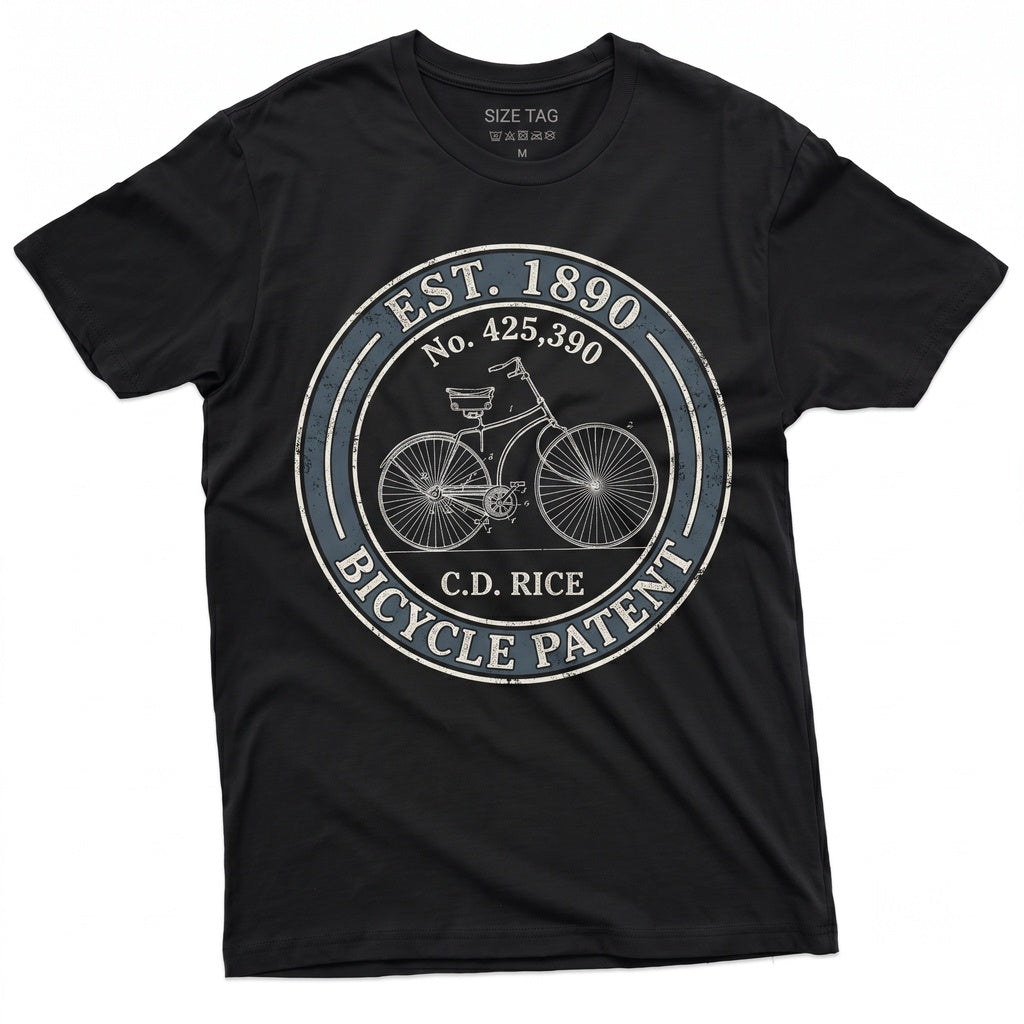 Vintage Bicycle Patent Blueprint Bike History Cycling Biker Gift Ideas Unisex TShirt