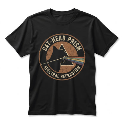 Vintage 1970s Psychedelic Rainbow Cat Graphic Music Festival Apparel Unisex TShirt