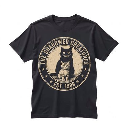 Creepy Cat Shadow Vintage Halloween Gothic Unisex TShirt