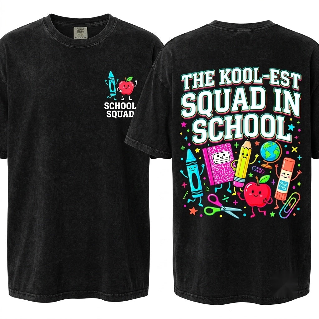 Cute School Supplies Back To School Teacher Crayon Pencil Notebook Kindergarten Gift Unisex Wash T-Shirt