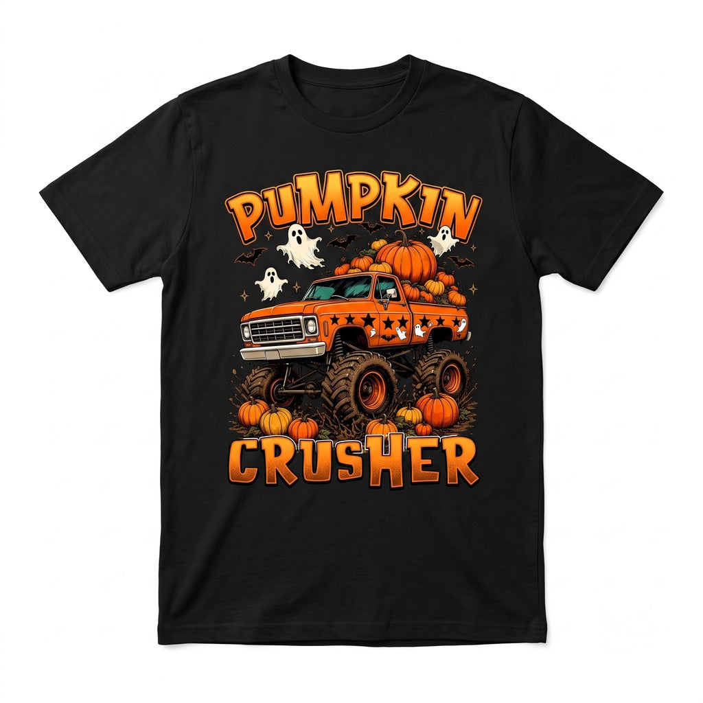 Spooky Pumpkin Crusher Monster Truck Toddler Halloween Cute Boys Unisex TShirt