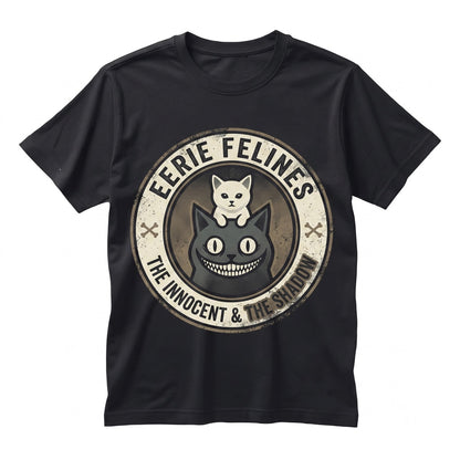 Creepy Cat Shadow Vintage Halloween Gothic Unisex TShirt