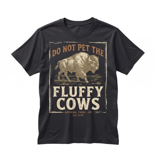 Vintage Bison Cowboy Graphic Funny Do Not Pet The Fluffy Cows Farmer Owner Gift Unisex TShirt