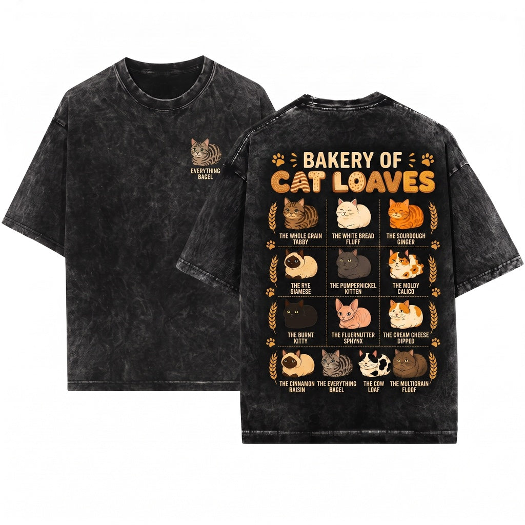 Types Of Cat Loaf Cute Kitten Kawaii Feline Lover Funny Kitty Gift Unisex Wash T-Shirt