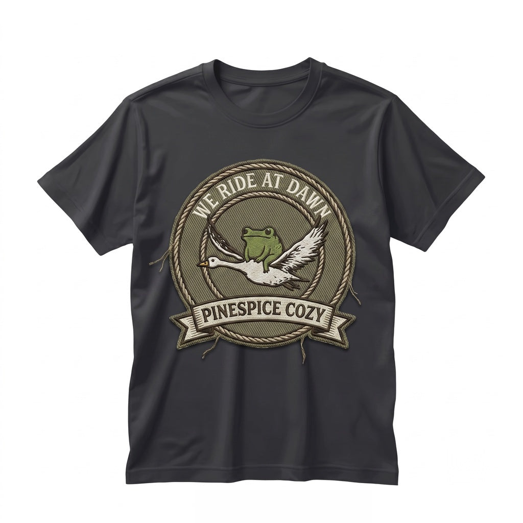 We Ride at Dawn Frog and Goose Embroidered Crewneck Medieval DnD Chaotic Good Ren Faire Sweatshirt Gildan 18000 Gift Unisex TShirt