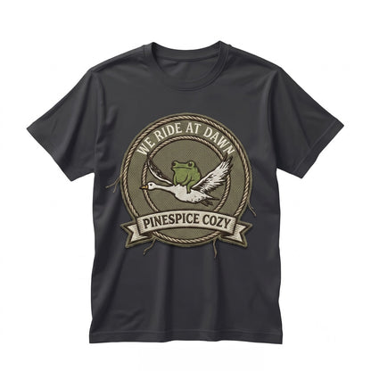 We Ride at Dawn Frog and Goose Embroidered Crewneck Medieval DnD Chaotic Good Ren Faire Sweatshirt Gildan 18000 Gift Unisex TShirt